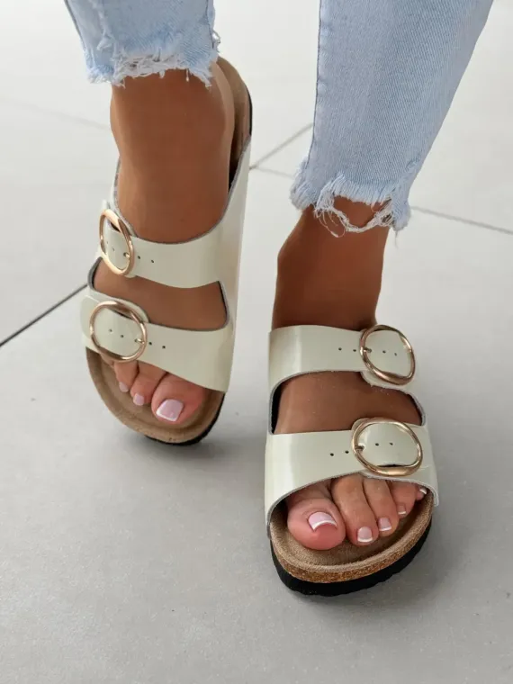 Klapki damskie ze skóry naturalnej