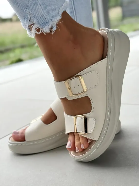 Klapki damskie ze skóry naturalnej