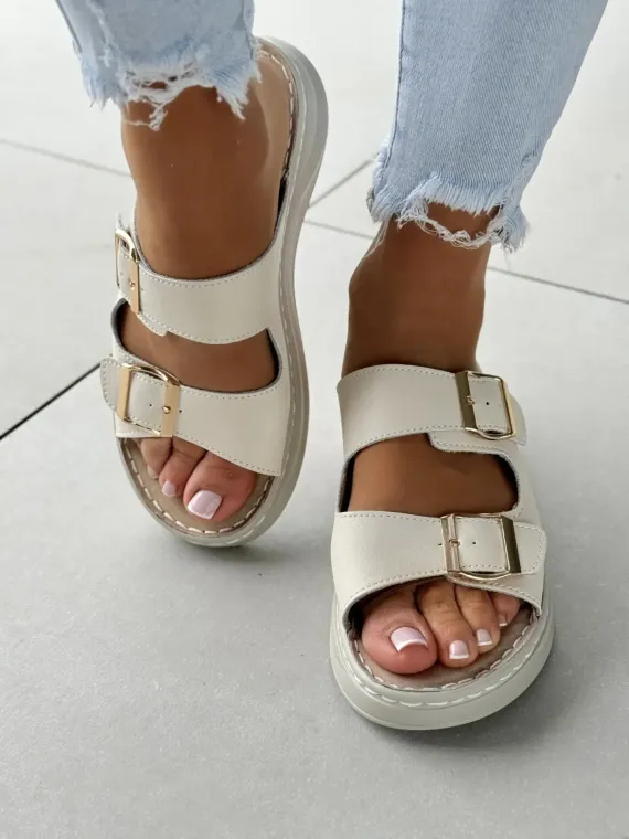 Klapki damskie ze skóry naturalnej