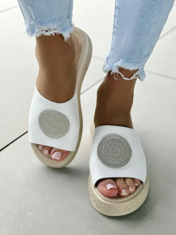 Klapki damskie ze skóry naturalnej