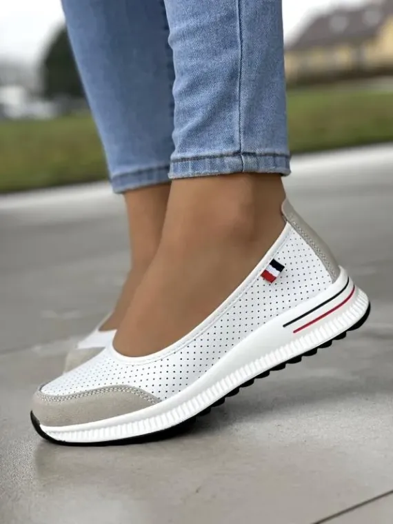 Balerinki damskie ze skóry naturalnej