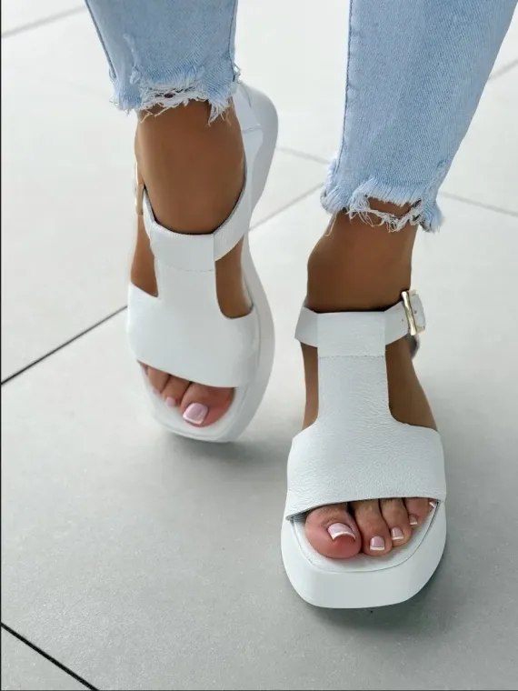 Sandałki damskie OLEKSY ze skóry naturalnej Polskiej produkcji