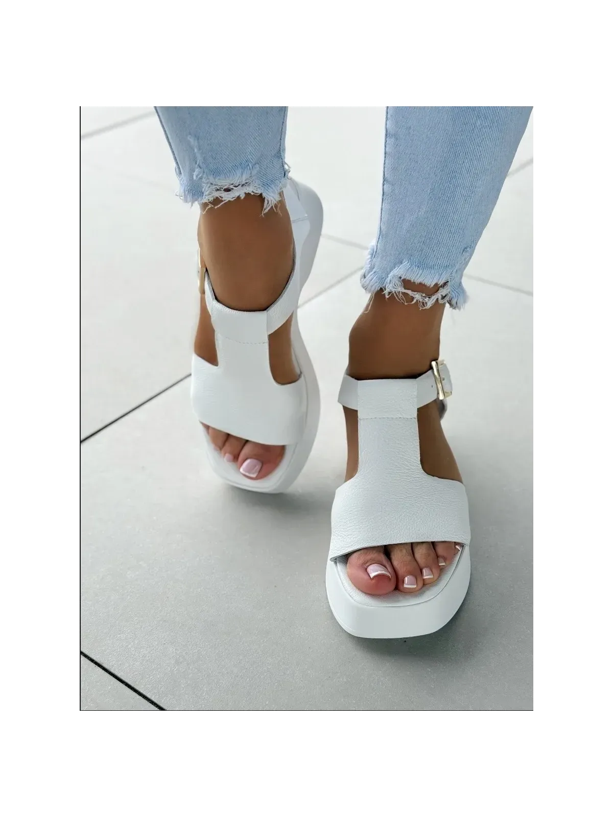 Sandałki damskie OLEKSY ze skóry naturalnej Polskiej produkcji