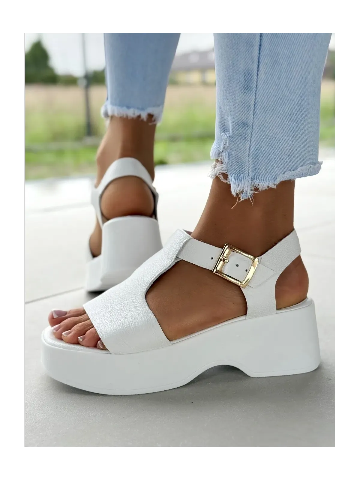 Sandałki damskie OLEKSY ze skóry naturalnej Polskiej produkcji