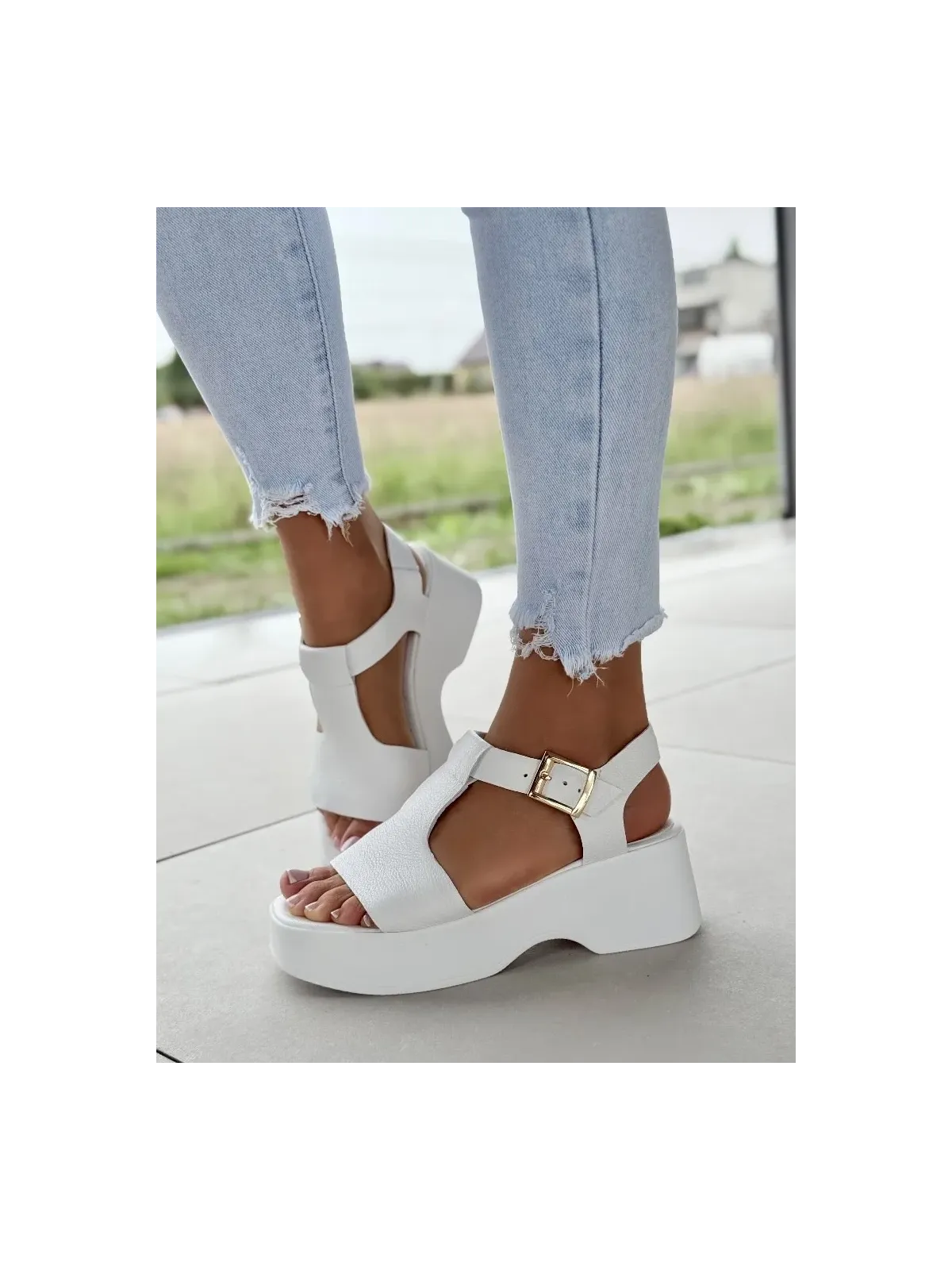 Sandałki damskie OLEKSY ze skóry naturalnej Polskiej produkcji