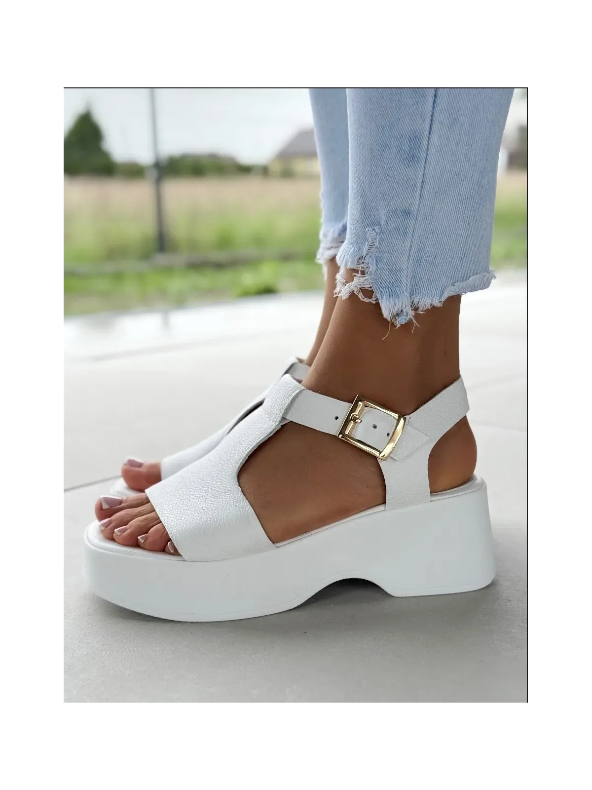 Sandałki damskie OLEKSY ze skóry naturalnej Polskiej produkcji