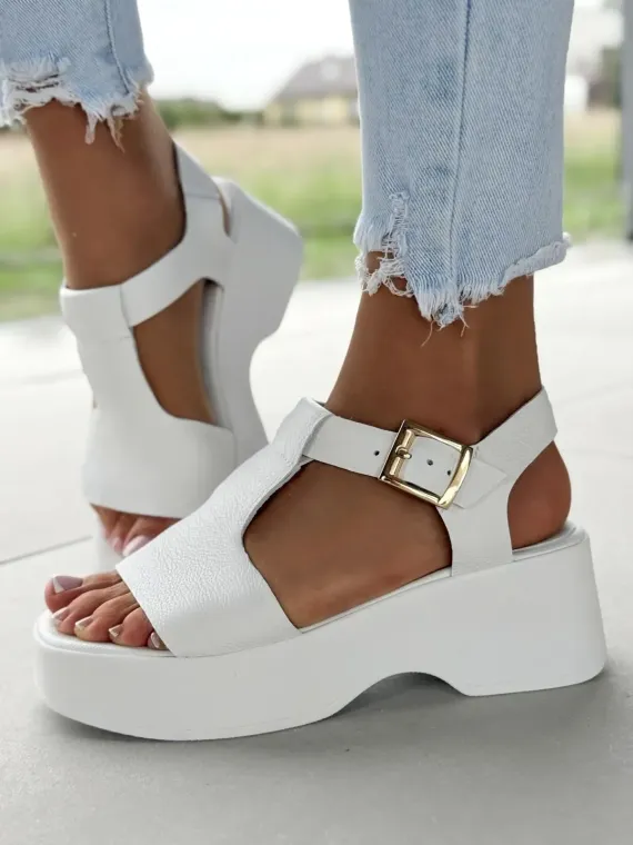 Sandałki damskie OLEKSY ze skóry naturalnej Polskiej produkcji