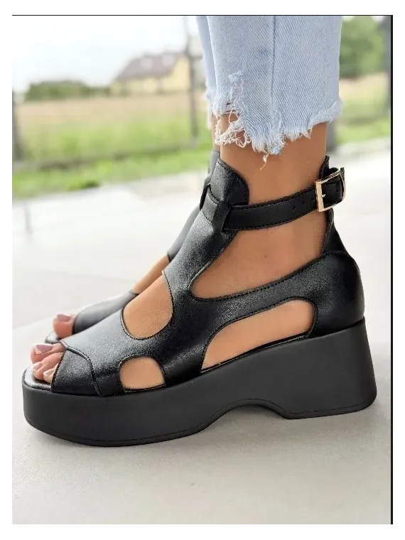 Sandałki damskie OLEKSY ze skóry naturalnej Polskiej produkcji