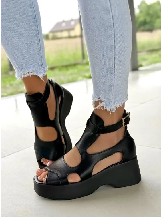 Sandałki damskie OLEKSY ze skóry naturalnej Polskiej produkcji