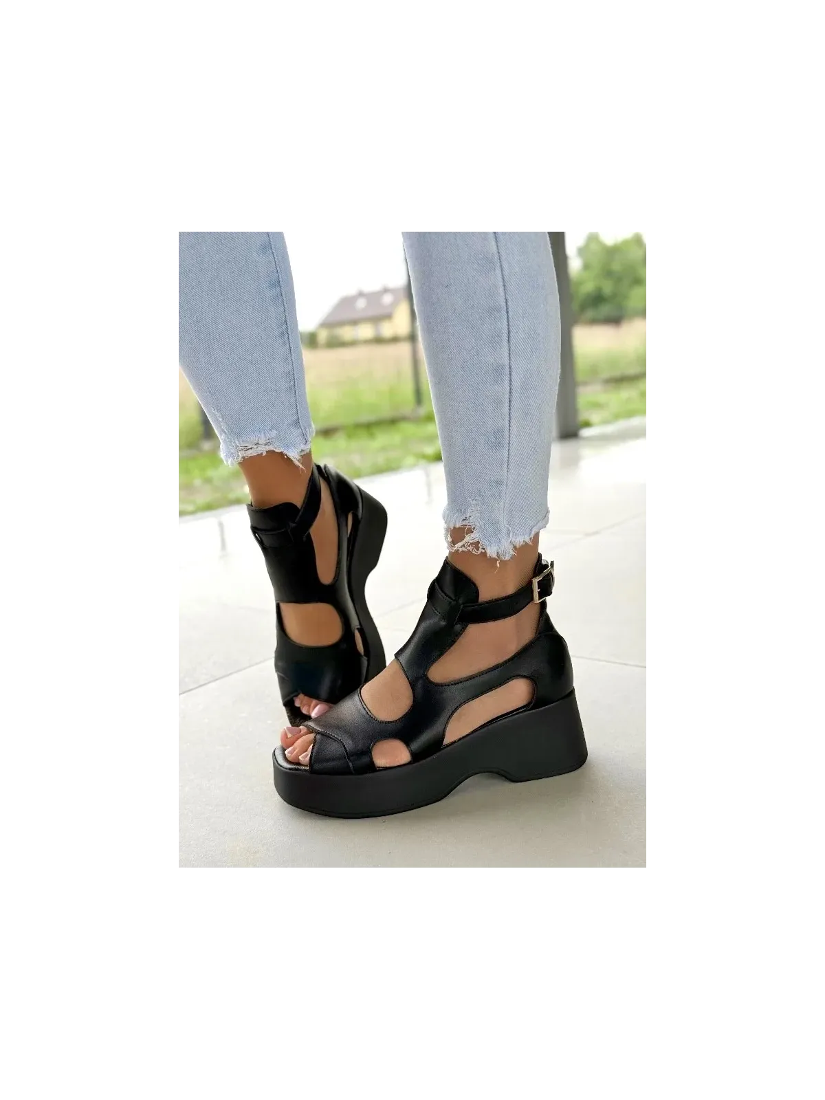 Sandałki damskie OLEKSY ze skóry naturalnej Polskiej produkcji