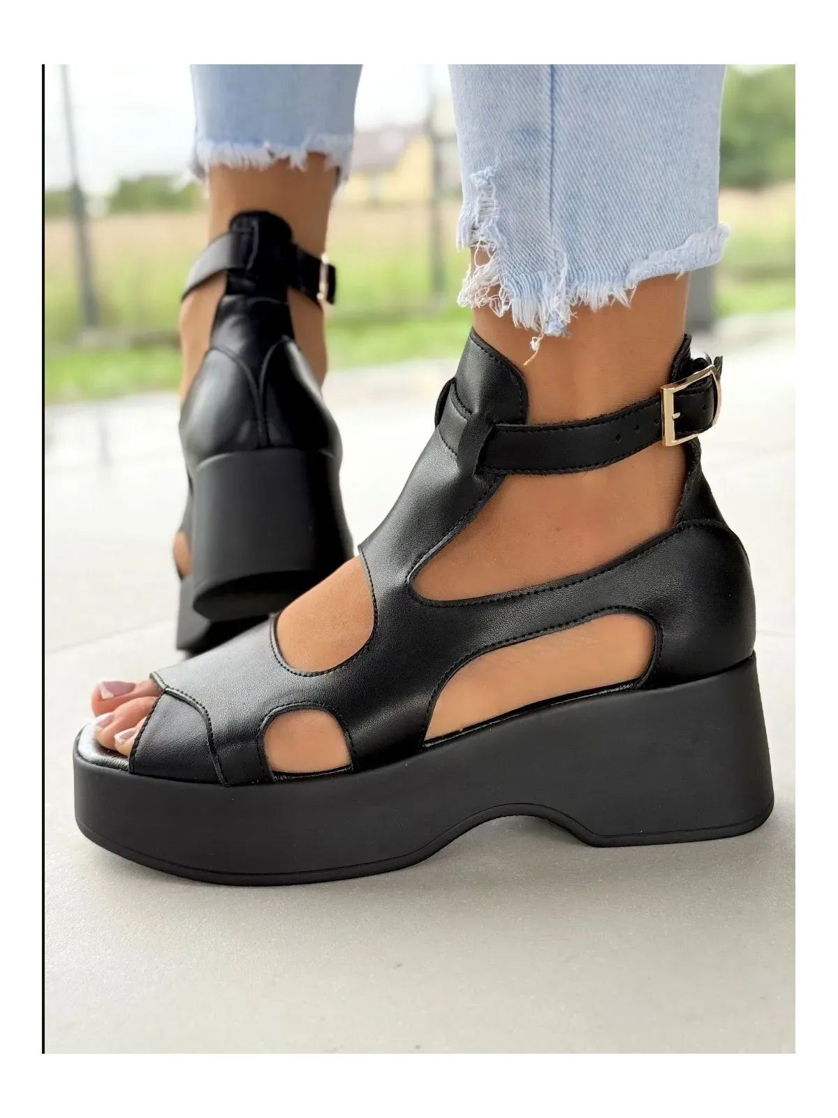 Sandałki damskie OLEKSY ze skóry naturalnej Polskiej produkcji