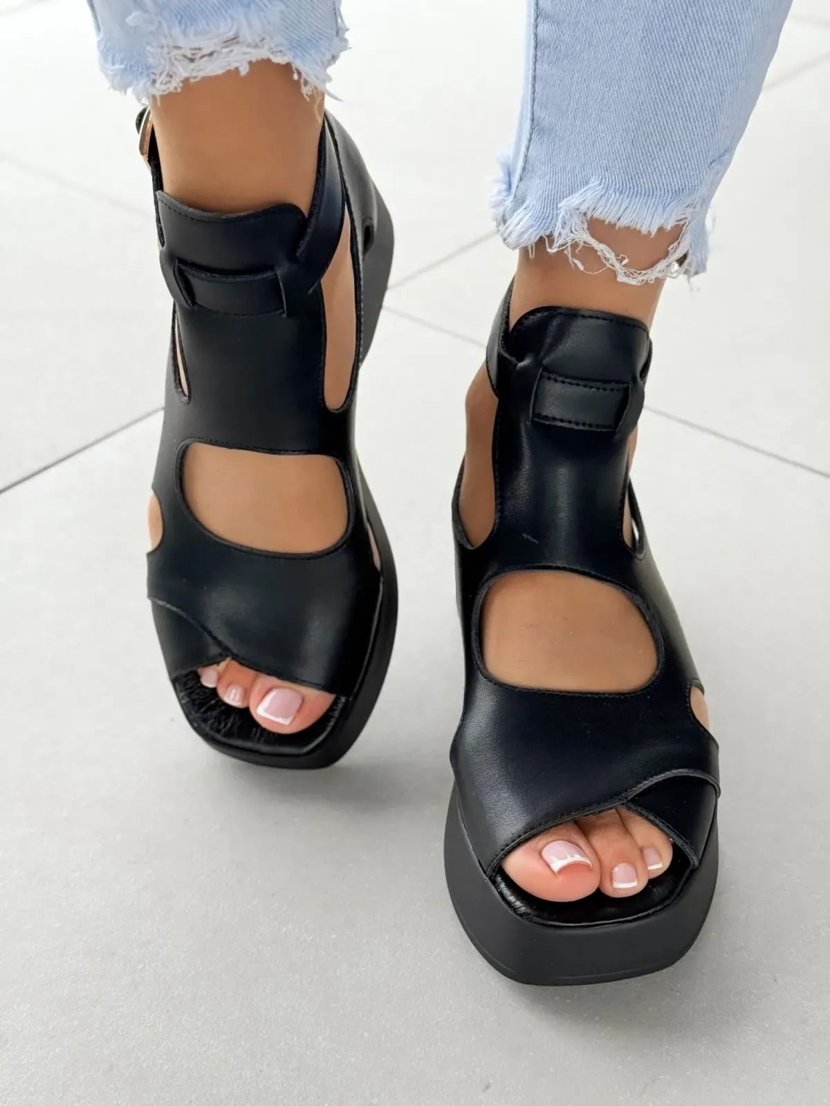 Sandałki damskie OLEKSY ze skóry naturalnej Polskiej produkcji