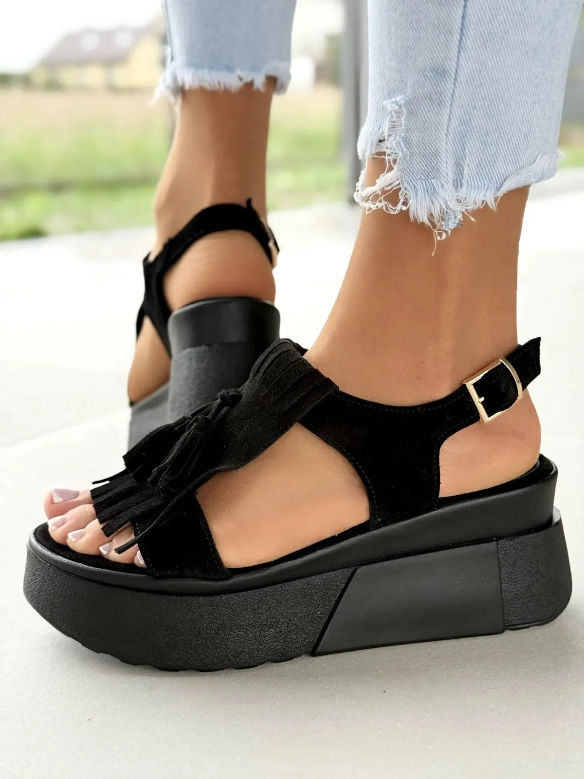 Sandałki damskie OLEKSY ze skóry naturalnej Polskiej produkcji