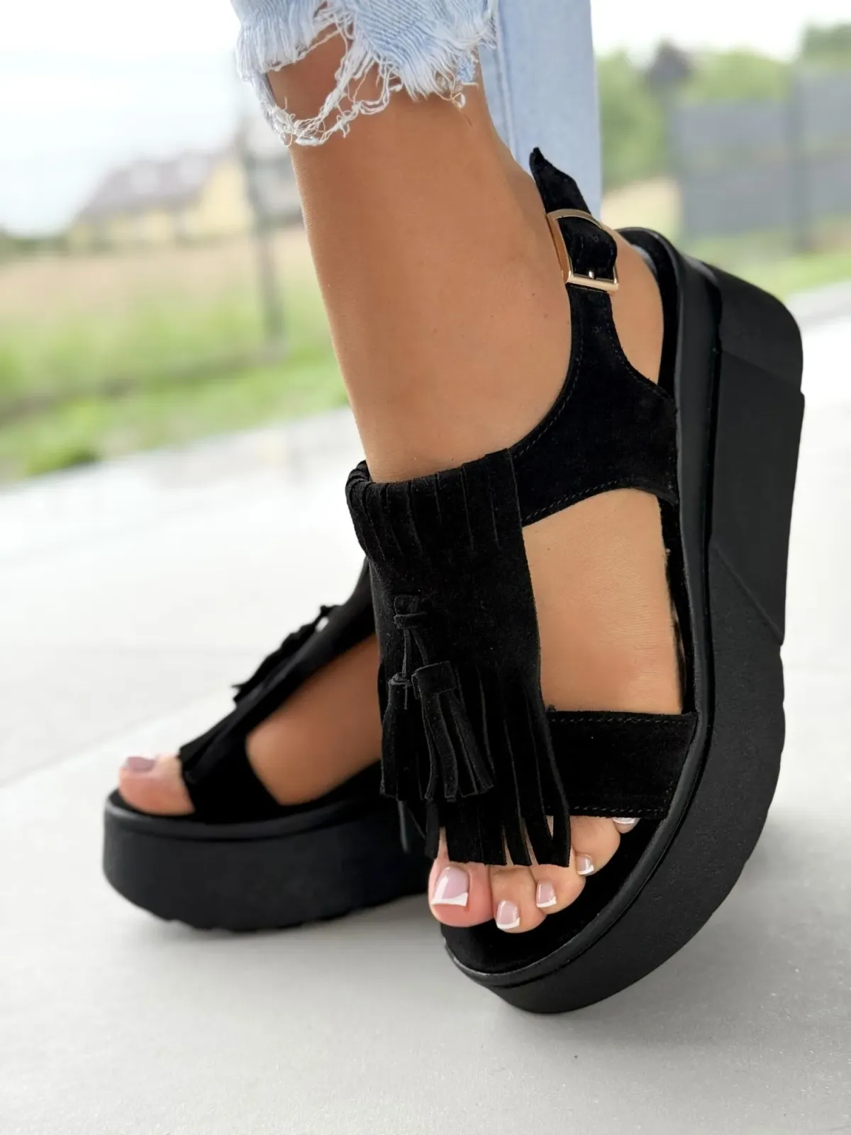 Sandałki damskie OLEKSY ze skóry naturalnej Polskiej produkcji