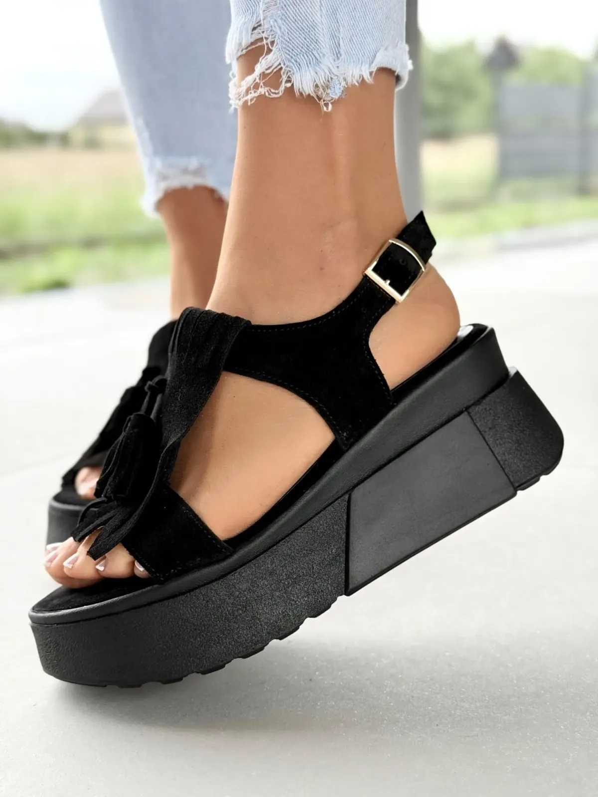 Sandałki damskie OLEKSY ze skóry naturalnej Polskiej produkcji