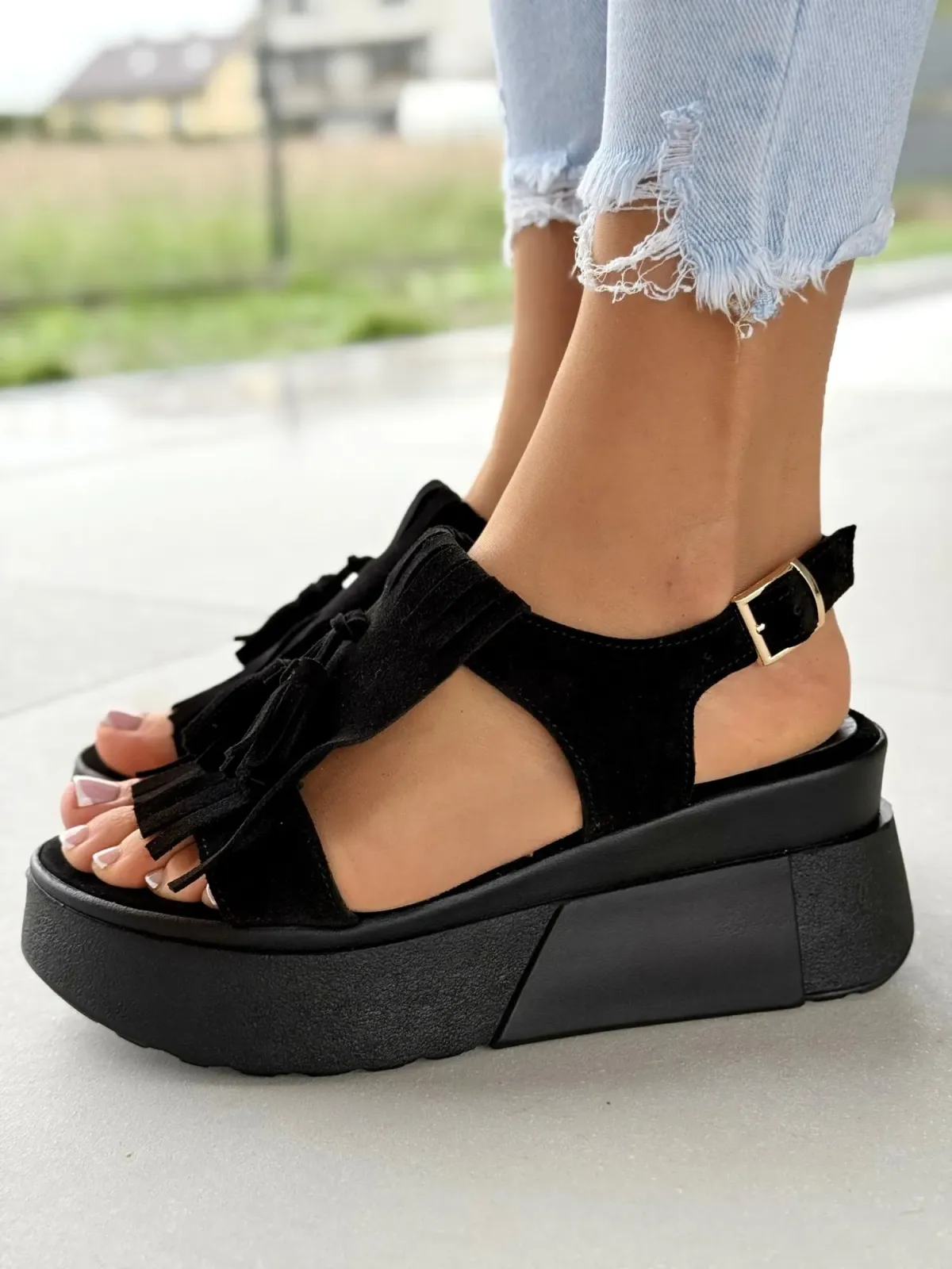 Sandałki damskie OLEKSY ze skóry naturalnej Polskiej produkcji