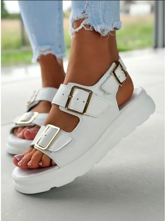 Sandałki damskie OLEKSY ze skóry naturalnej Polskiej produkcji