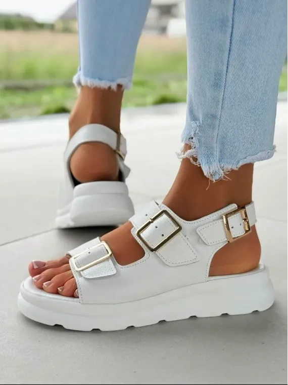 Sandałki damskie OLEKSY ze skóry naturalnej Polskiej produkcji