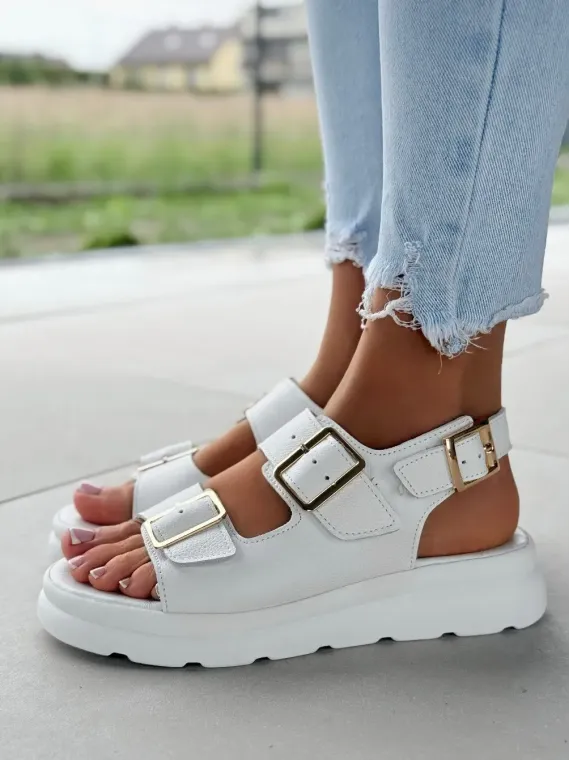 Sandałki damskie OLEKSY ze skóry naturalnej Polskiej produkcji