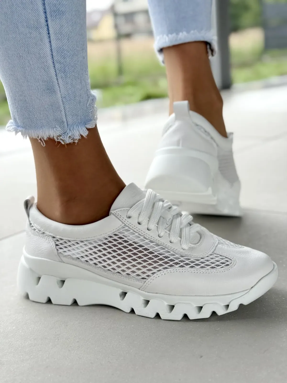 Sneakersy damskie OLEKSY ze skóry naturalnej Polskiej produkcji