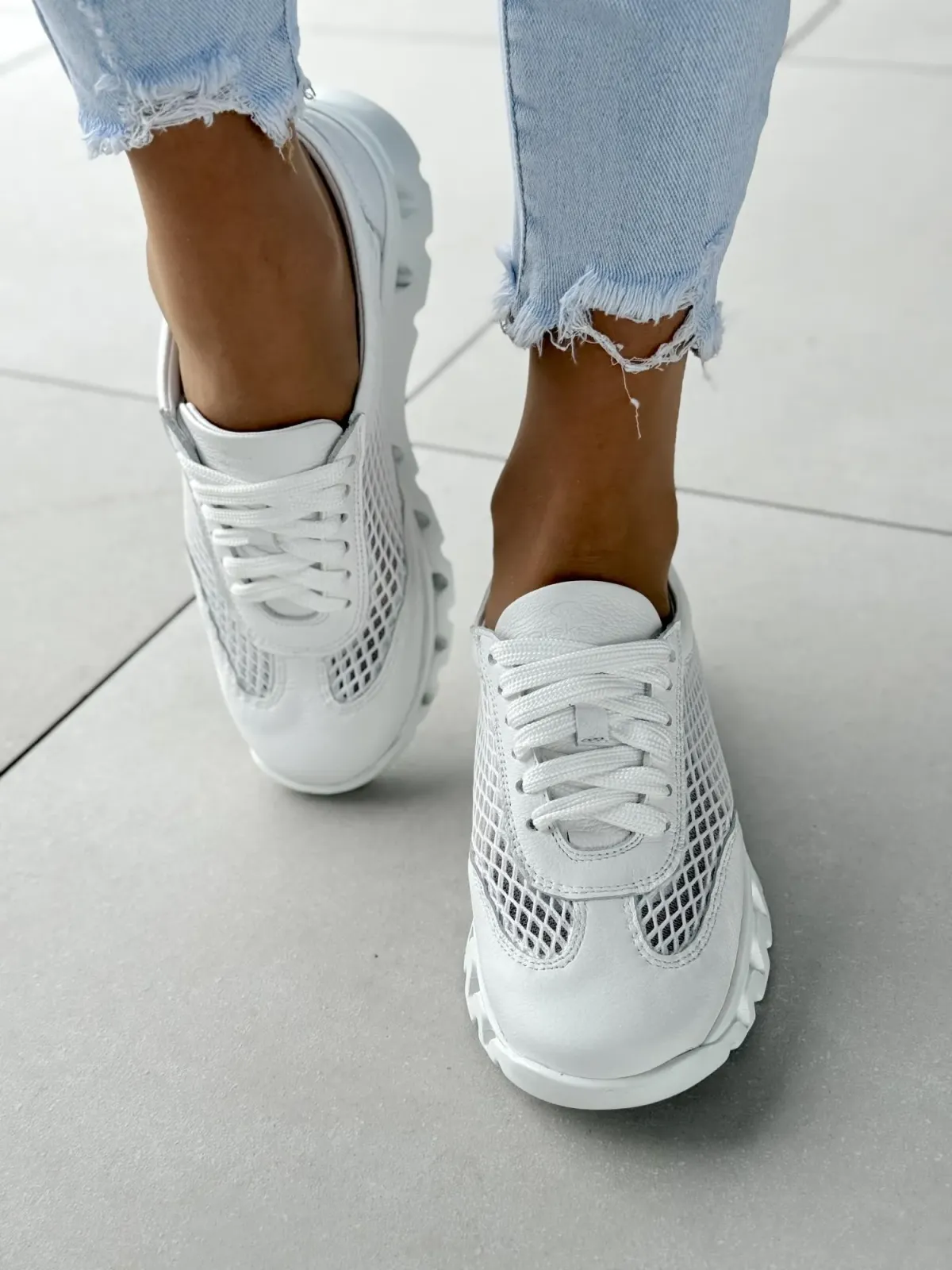 Sneakersy damskie OLEKSY ze skóry naturalnej Polskiej produkcji