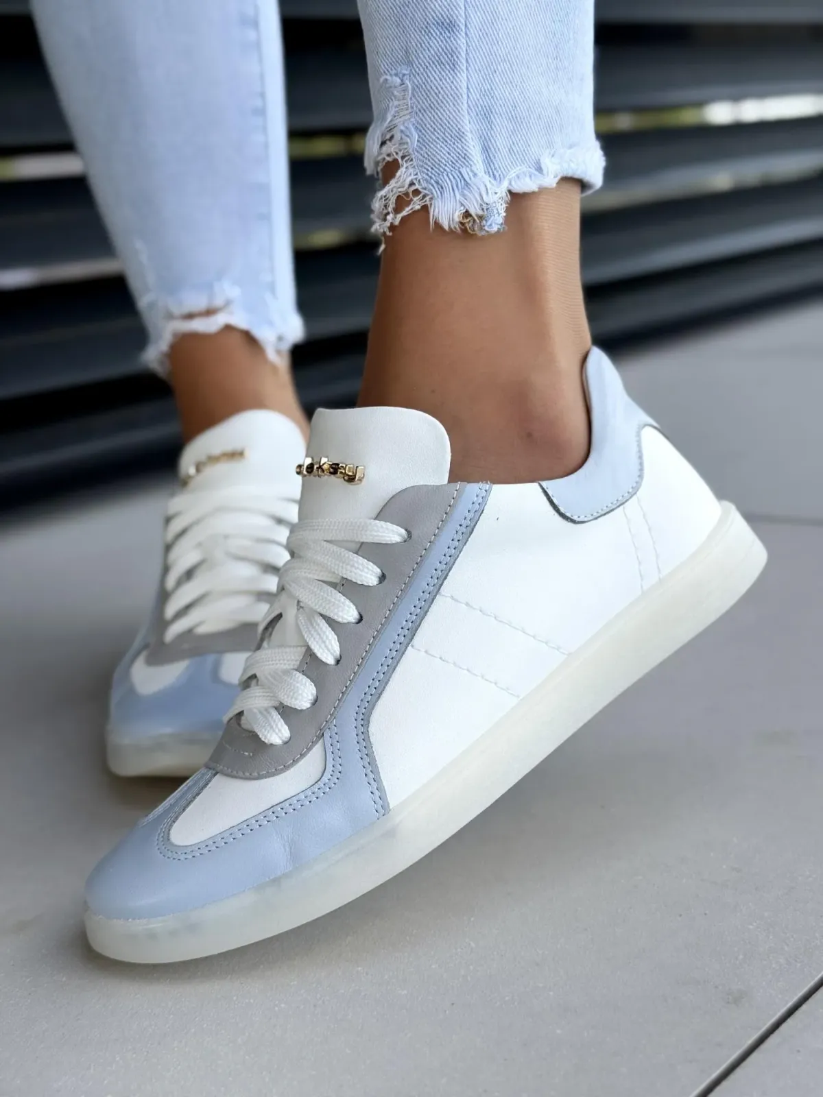 Sneakersy damskie OLEKSY ze skóry naturalnej Polskiej produkcji