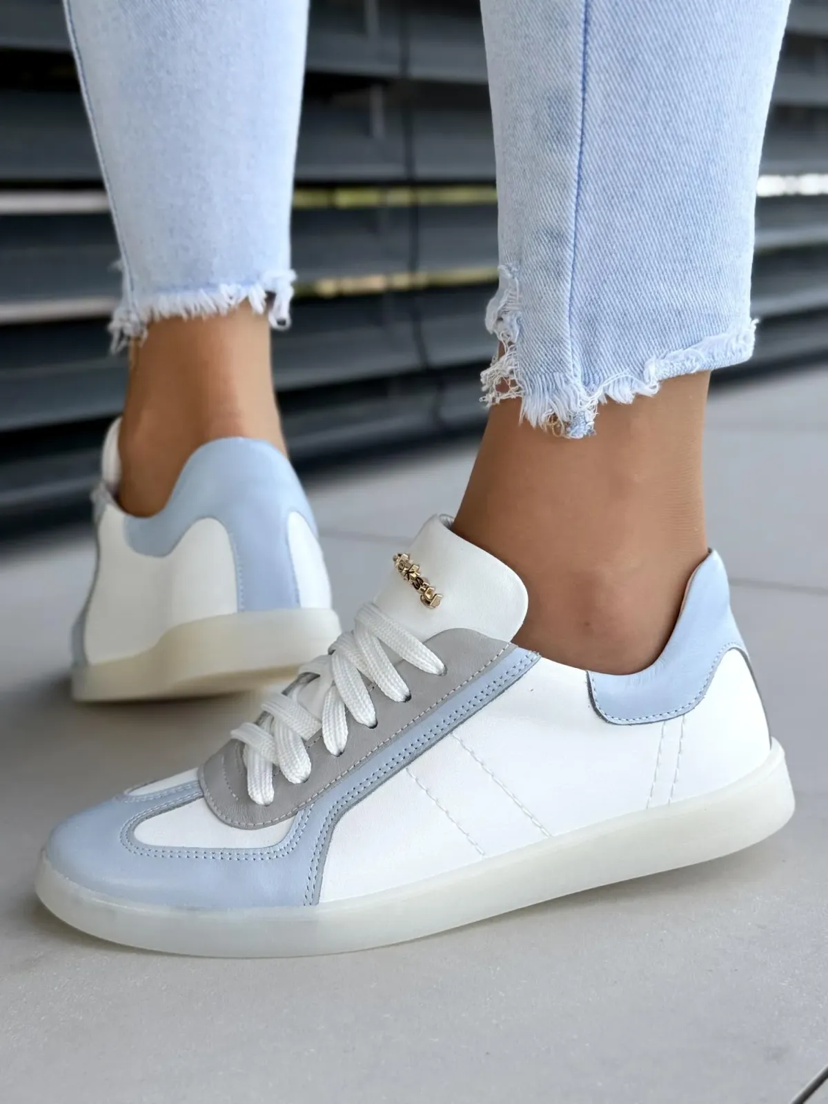 Sneakersy damskie OLEKSY ze skóry naturalnej Polskiej produkcji