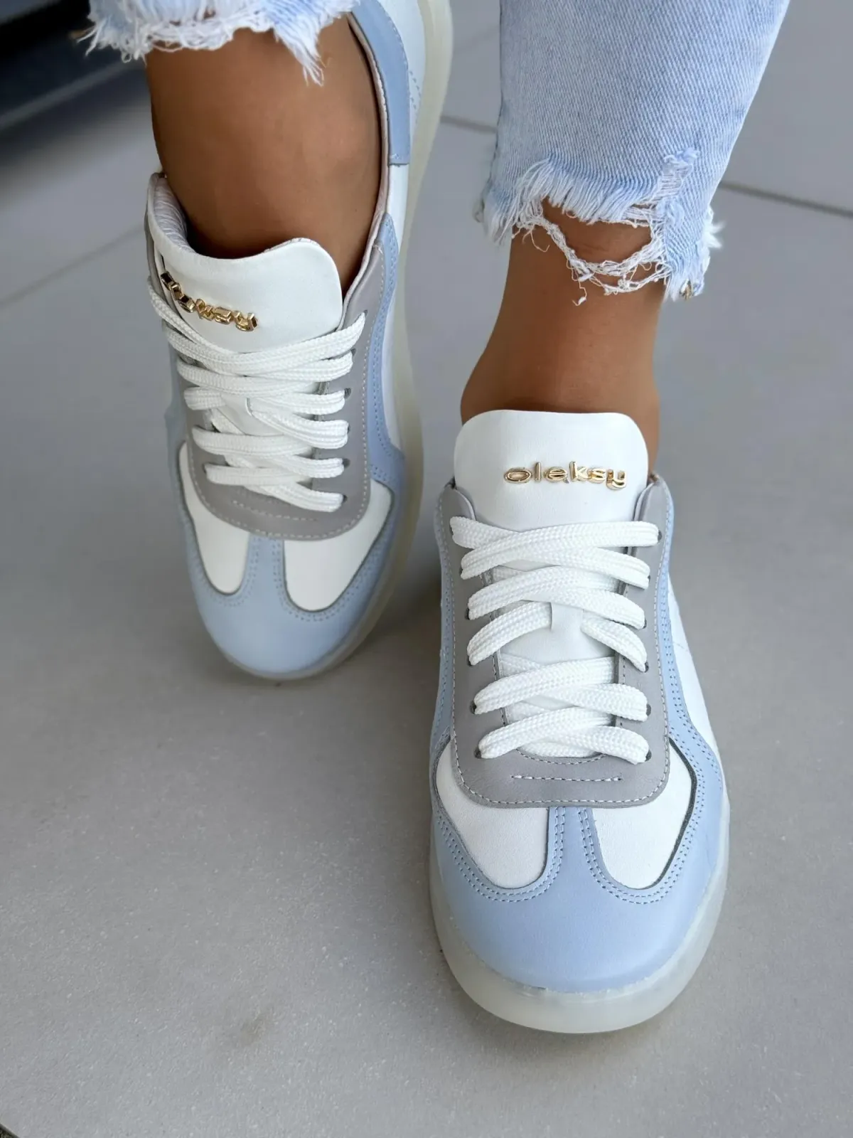 Sneakersy damskie OLEKSY ze skóry naturalnej Polskiej produkcji