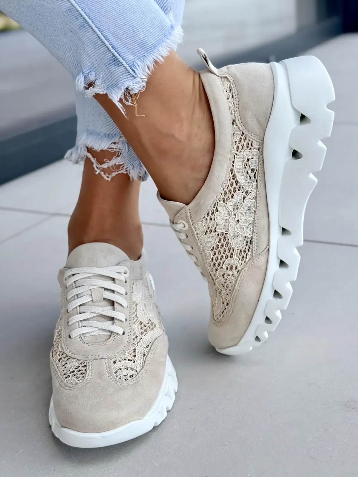 Sneakersy damskie OLEKSY ze skóry naturalnej Polskiej produkcji