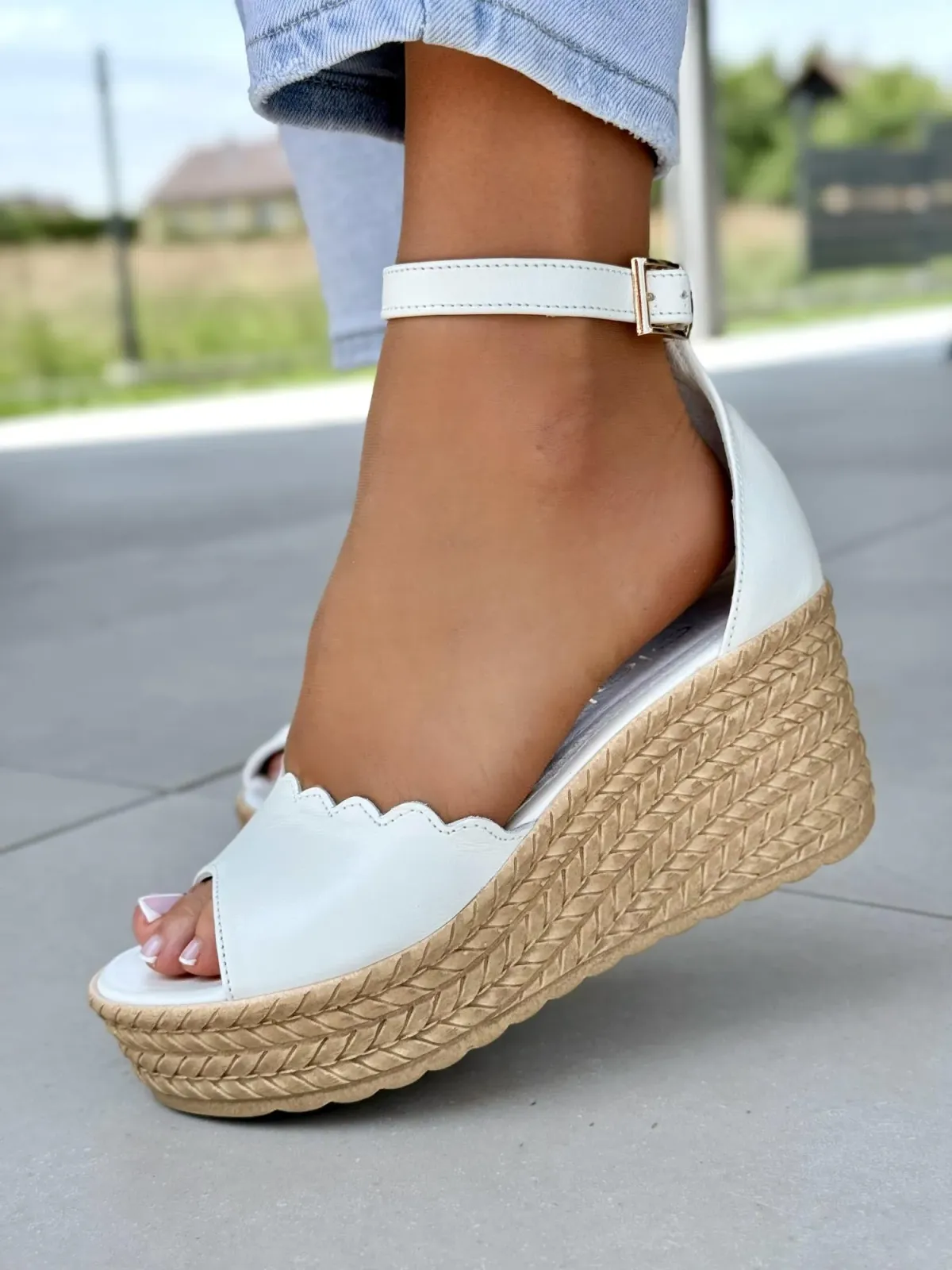 Sandałki damskie OLEKSY ze skóry naturalnej Polskiej produkcji