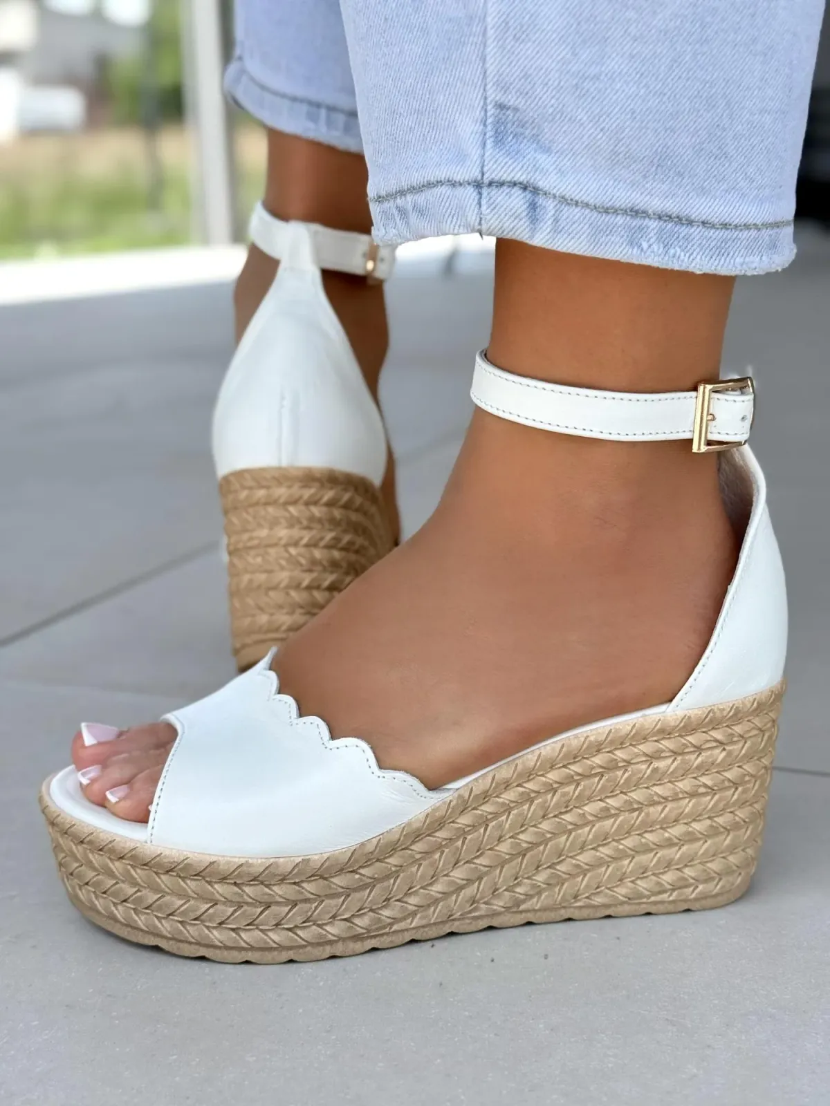 Sandałki damskie OLEKSY ze skóry naturalnej Polskiej produkcji