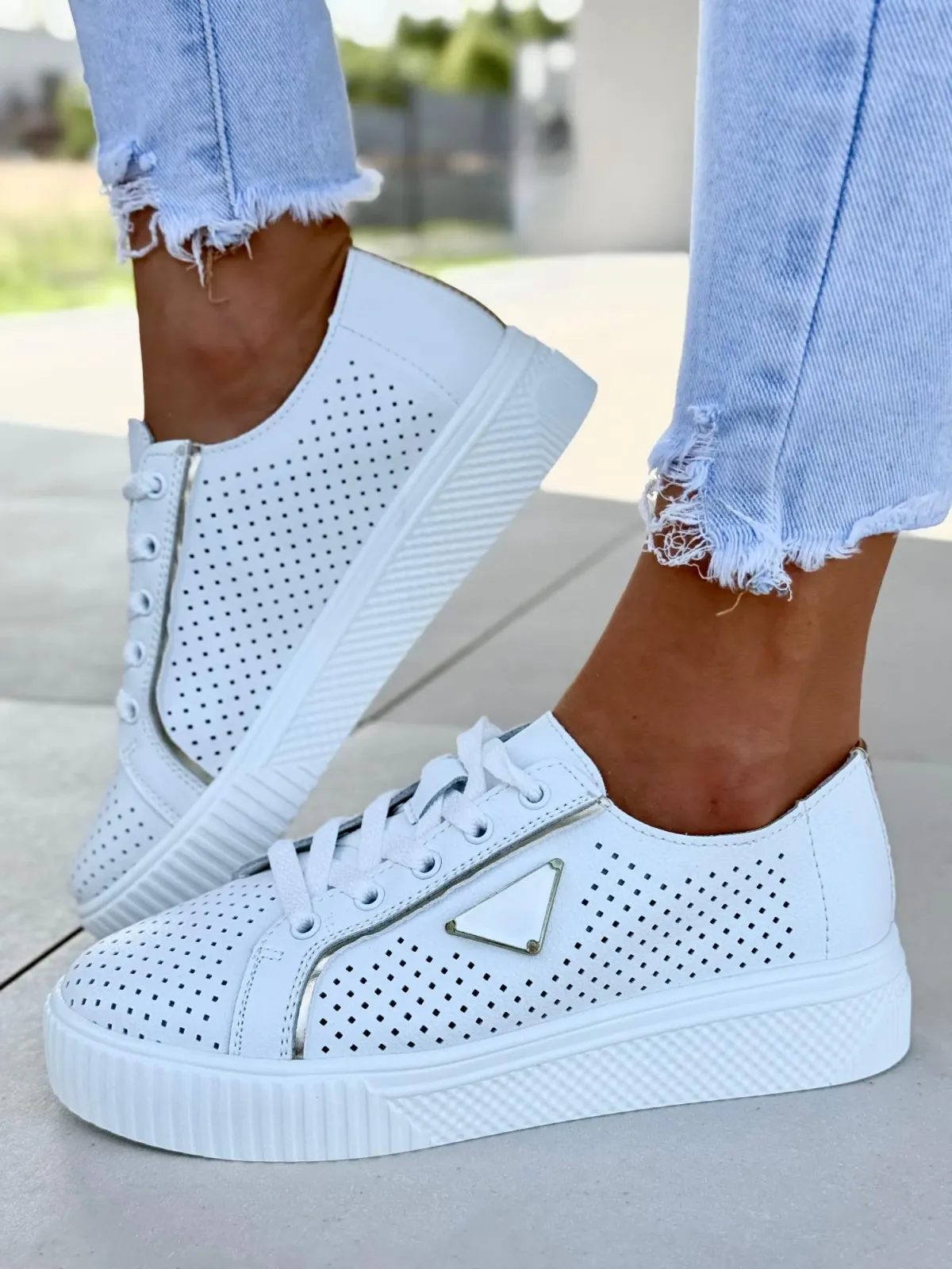 Sneakersy damskie ze skóry naturalnej