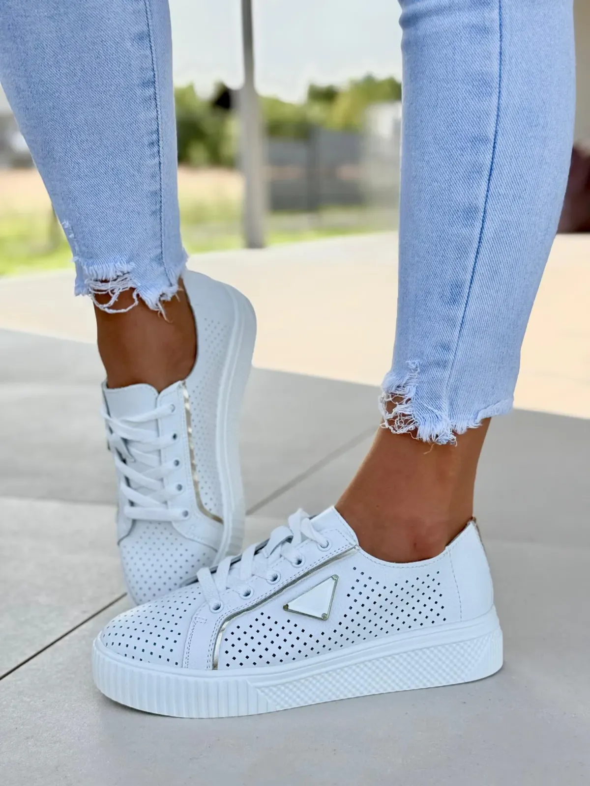 Sneakersy damskie ze skóry naturalnej