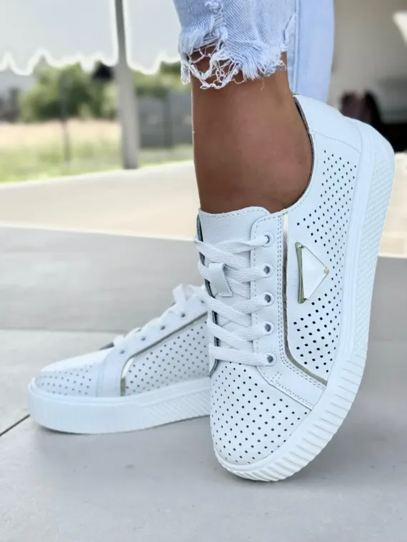 Sneakersy damskie ze skóry naturalnej