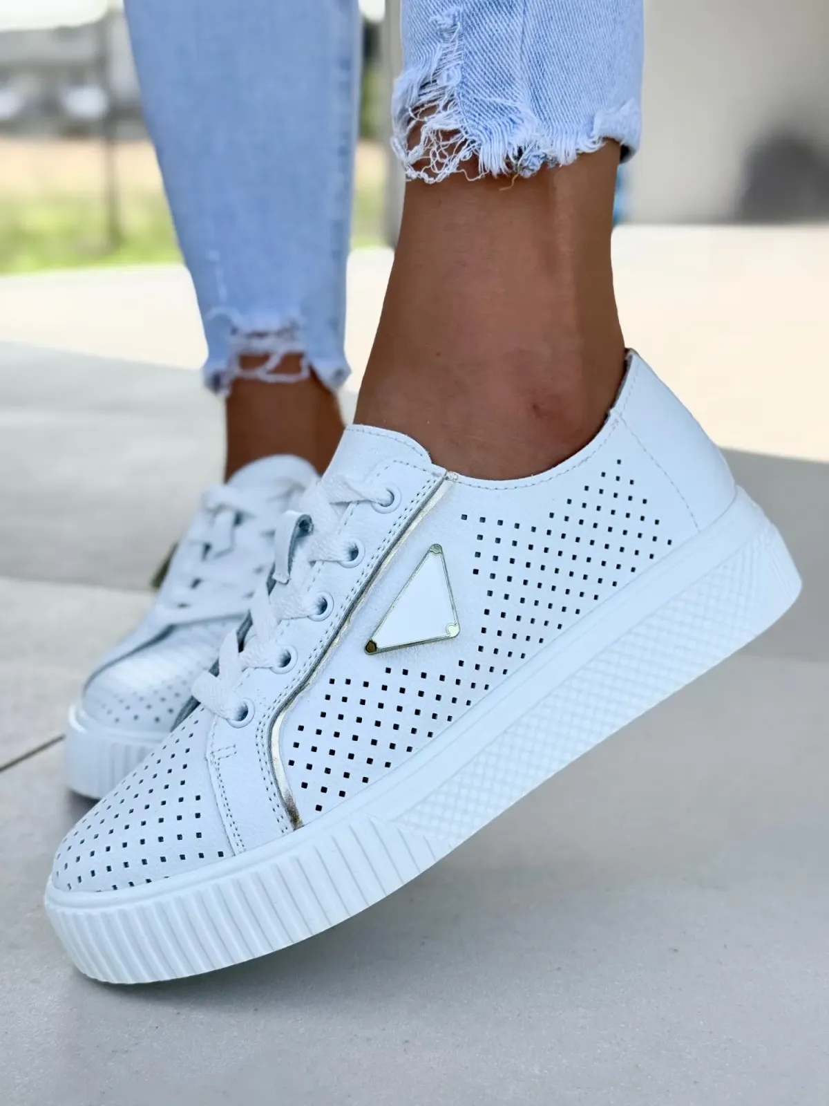 Sneakersy damskie ze skóry naturalnej