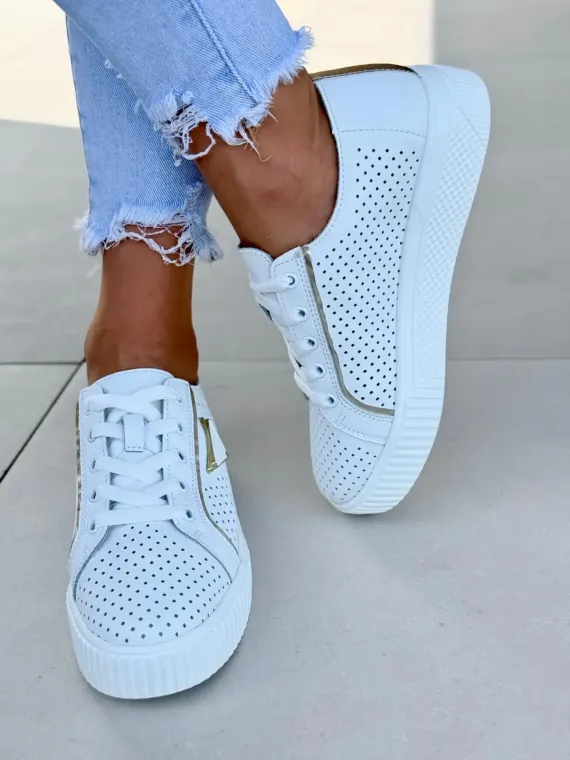 Sneakersy damskie ze skóry naturalnej