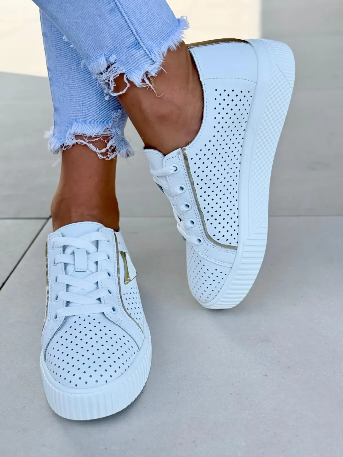 Sneakersy damskie ze skóry naturalnej