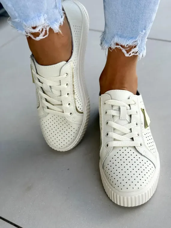 Sneakersy damskie ze skóry naturalnej