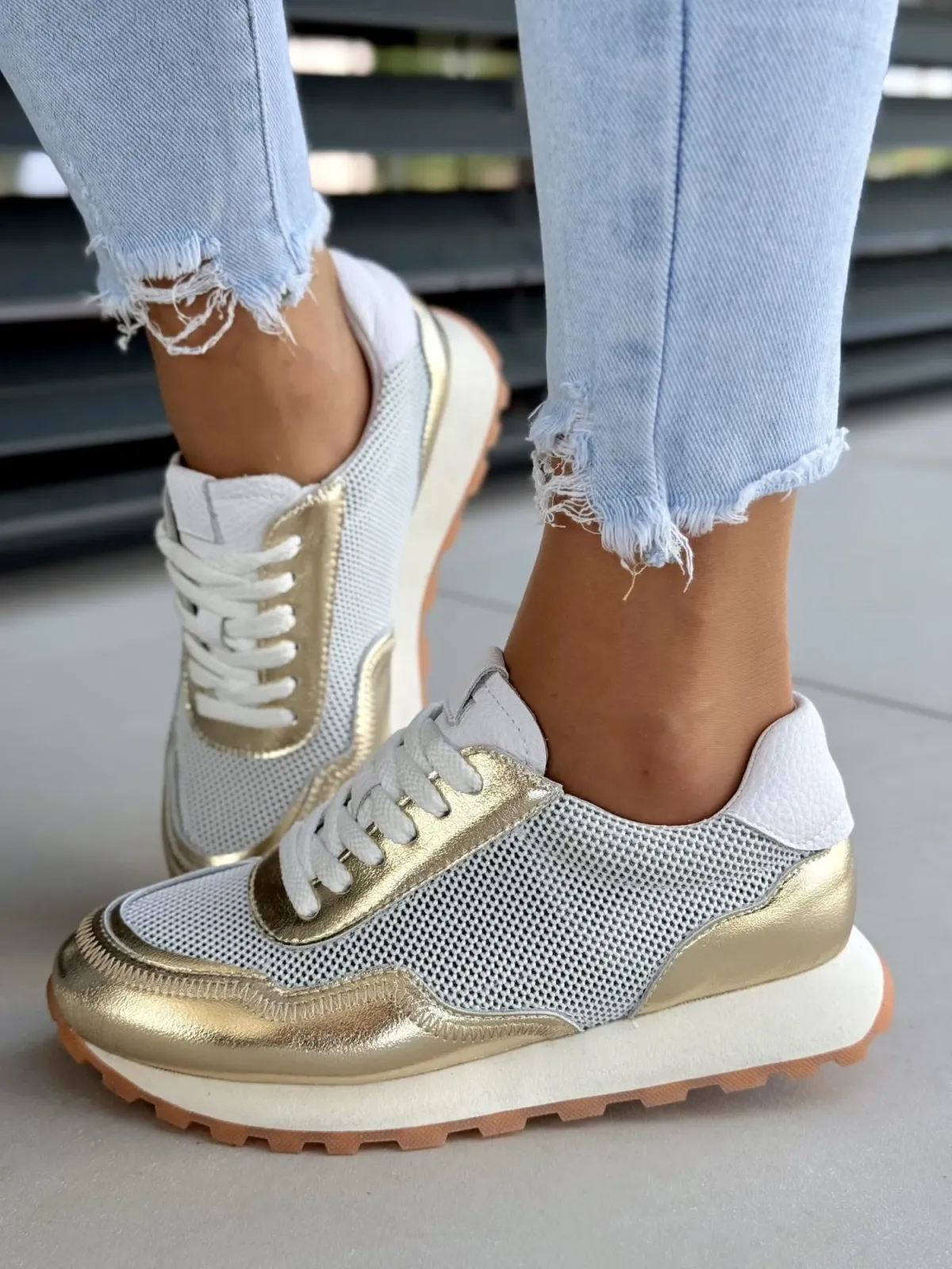 Sneakersy damskie ze skóry naturalnej