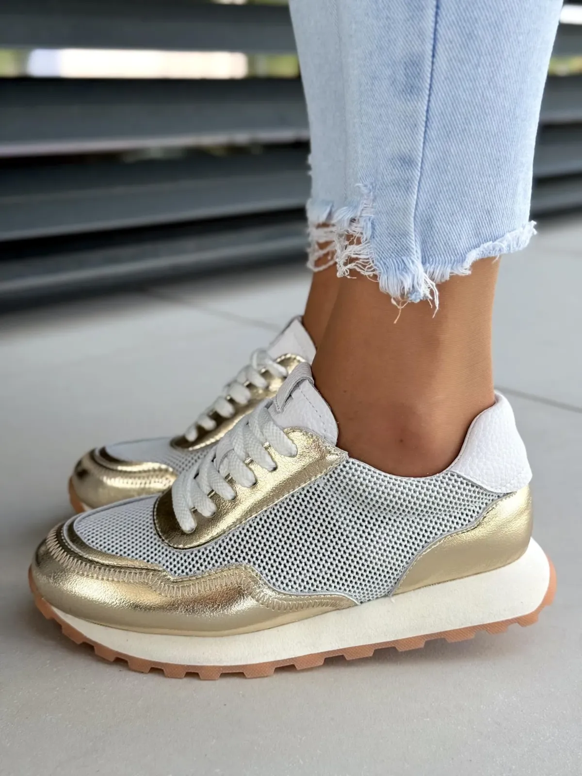 Sneakersy damskie ze skóry naturalnej