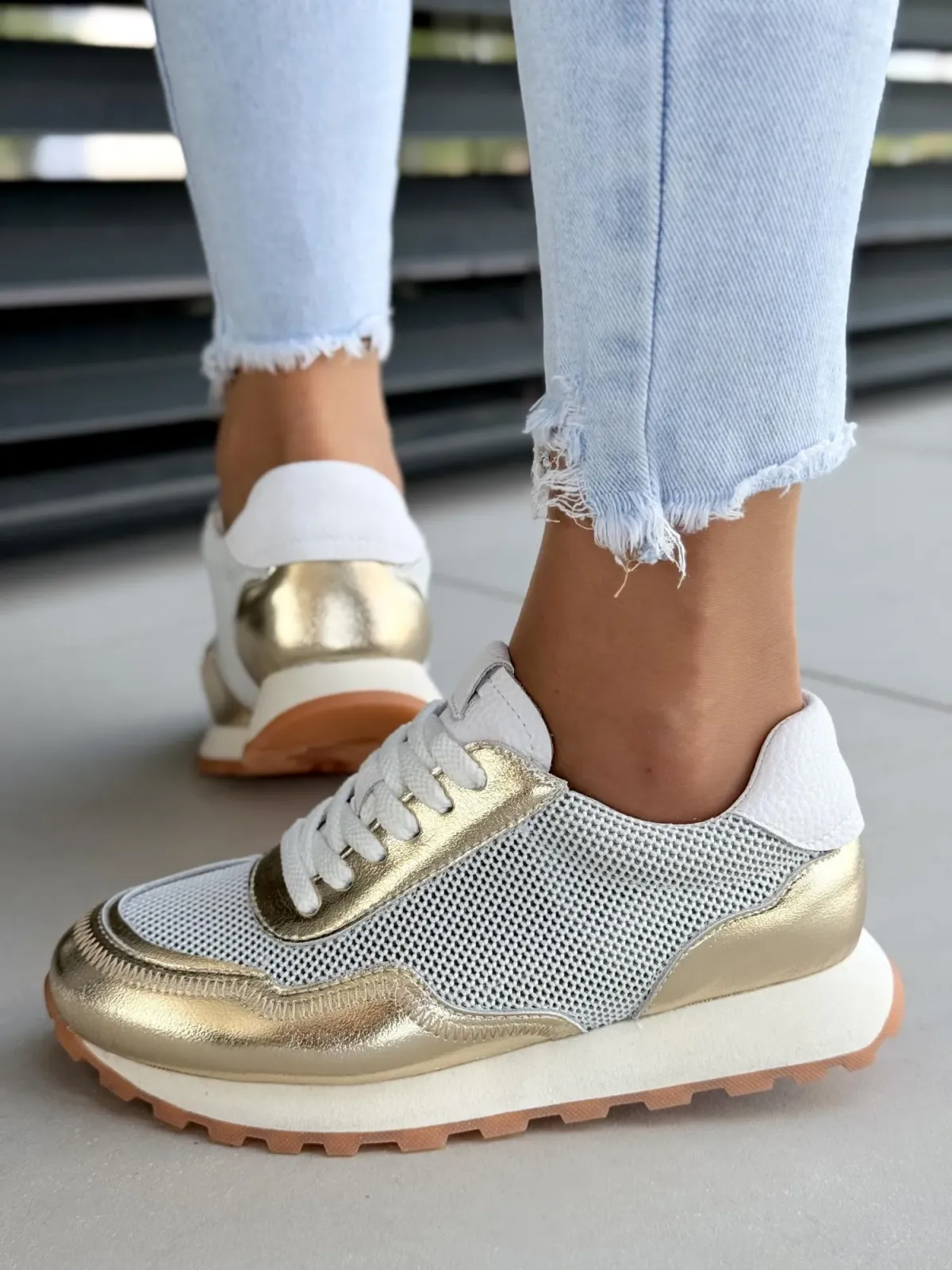 Sneakersy damskie ze skóry naturalnej