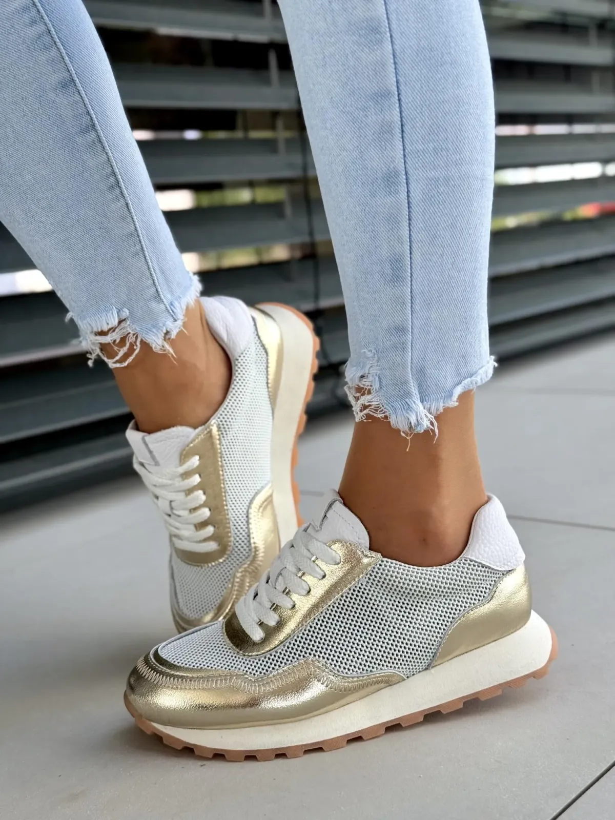 Sneakersy damskie ze skóry naturalnej