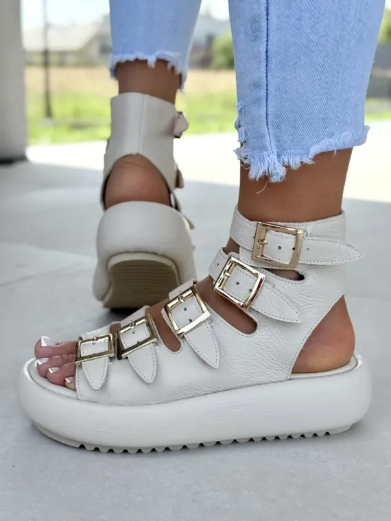 Sandałki damskie OLEKSY ze skóry naturalnej Polskiej produkcji