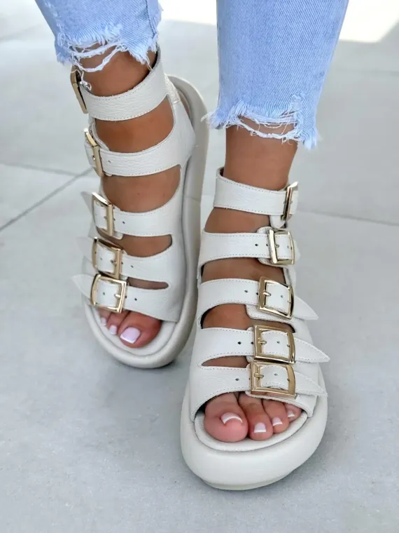 Sandałki damskie OLEKSY ze skóry naturalnej Polskiej produkcji