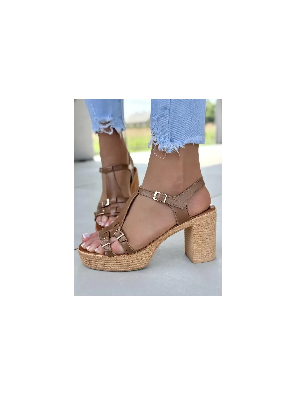 Sandałki damskie OLEKSY ze skóry naturalnej Polskiej produkcji