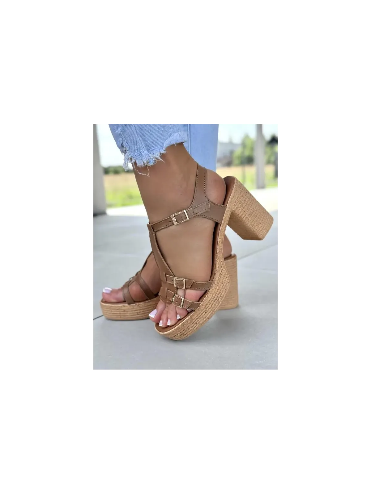 Sandałki damskie OLEKSY ze skóry naturalnej Polskiej produkcji