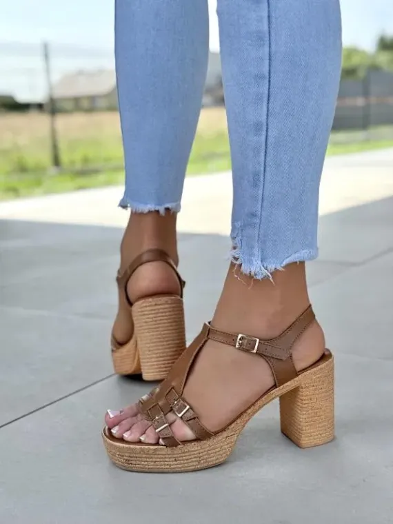 Sandałki damskie OLEKSY ze skóry naturalnej Polskiej produkcji