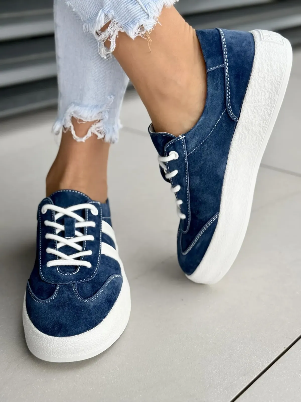 Sneakersy damskie ze skóry naturalnej