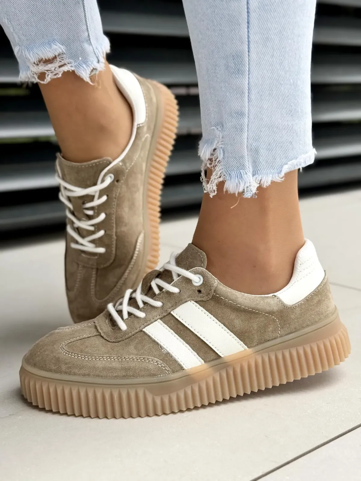 Sneakersy damskie ze skóry naturalnej