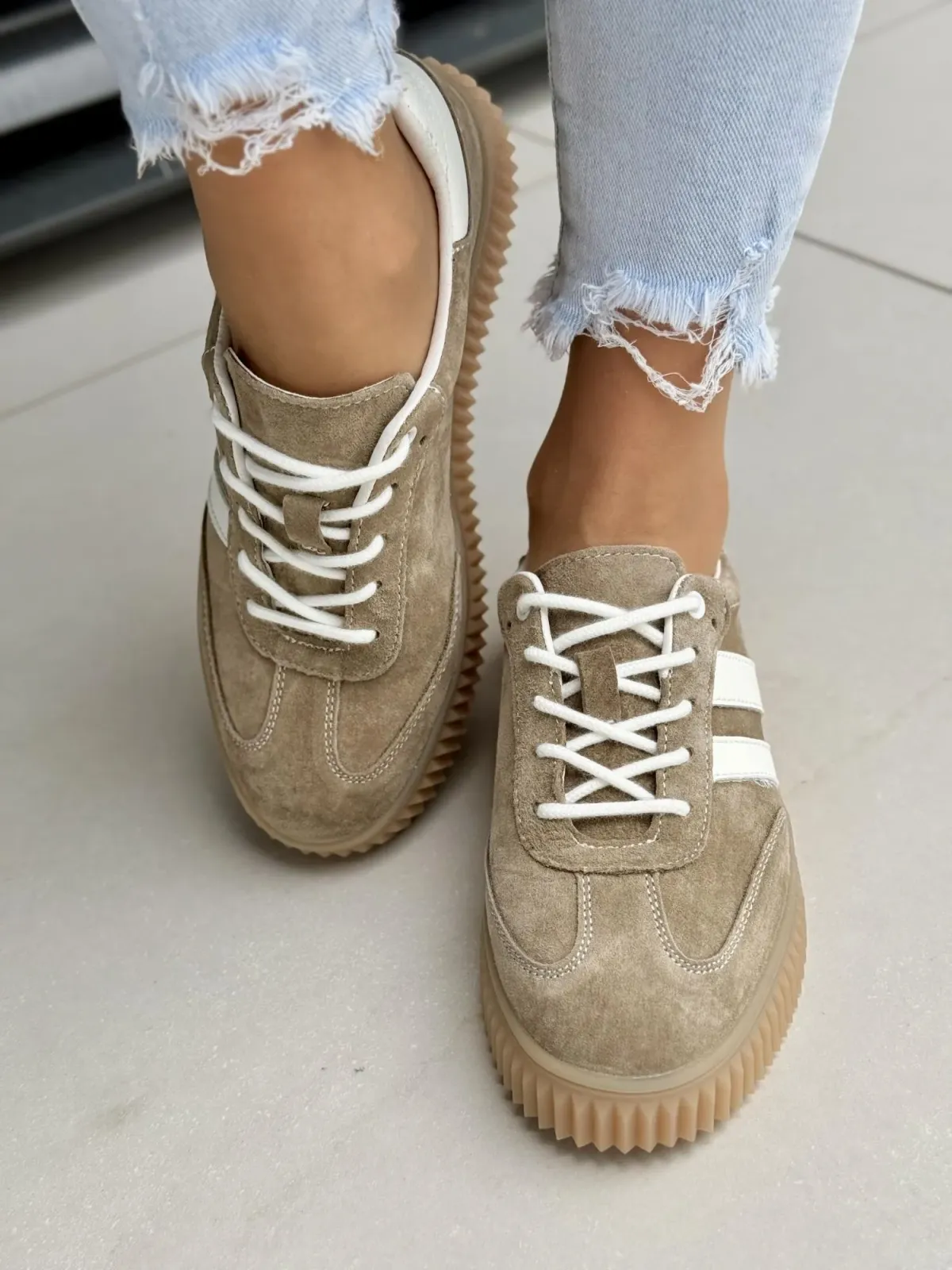 Sneakersy damskie ze skóry naturalnej